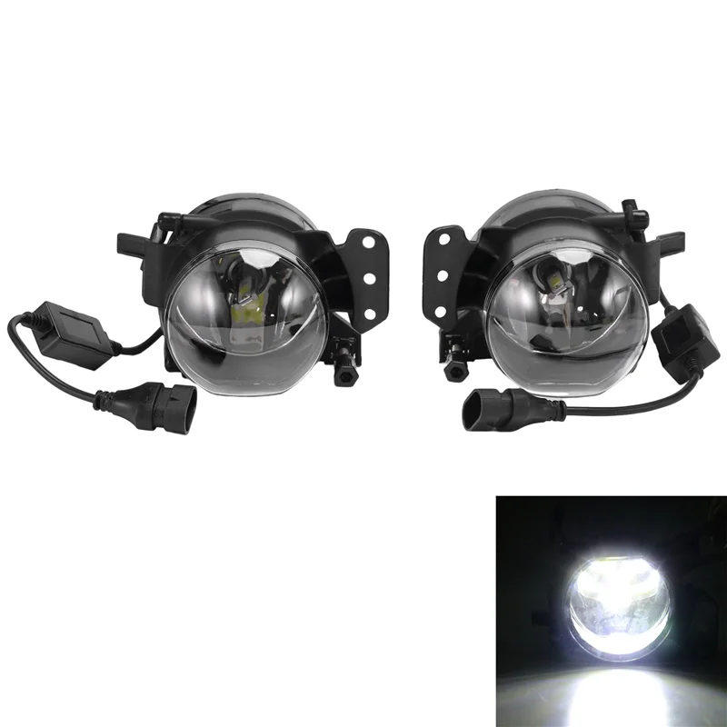 

1Pair Car Front Bumper LED Fog Lights Assembly Driving Lamp Foglight Replacement for-BMW E60 E90 E63 E46 323I 325I 525I