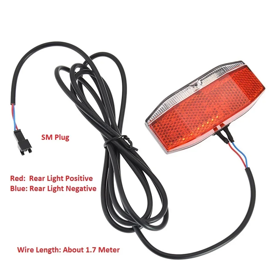 Wuxing WD216 Задний фонарь 6-48 В Ebike Светодиодный стоп-сигнал Предупреждающий свет