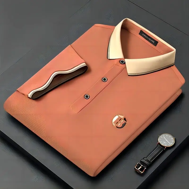 Golf Men's Summer New Embroidered POLO Shirt High end Embroidered Business Leisure Sports POLO Short Sleeve T-shirt