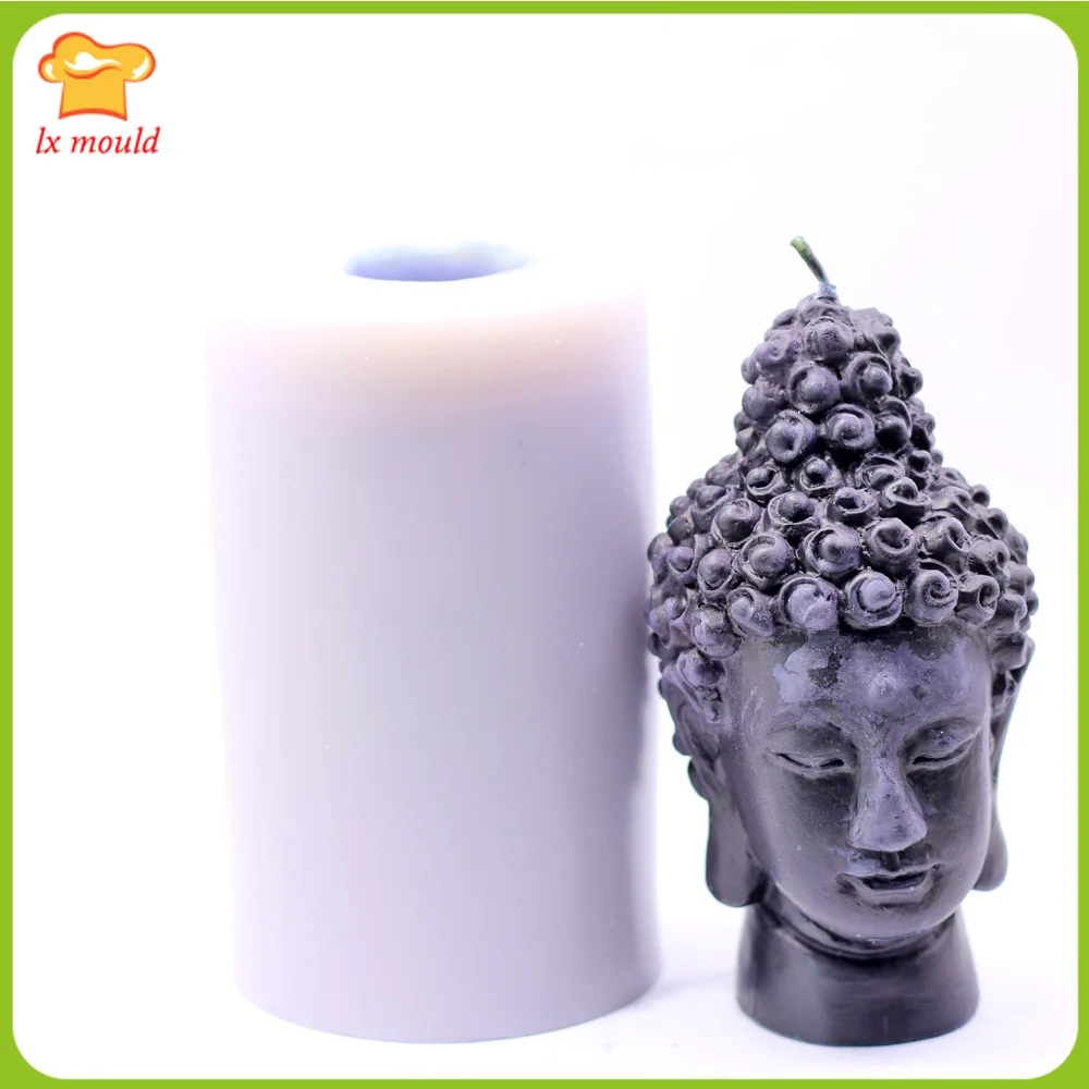 

LXYY New 3D Buddha Head Candle Silicone Mold Handmade Soap Gift DIY Resin Epoxy Religious Ornaments Decorative Mould