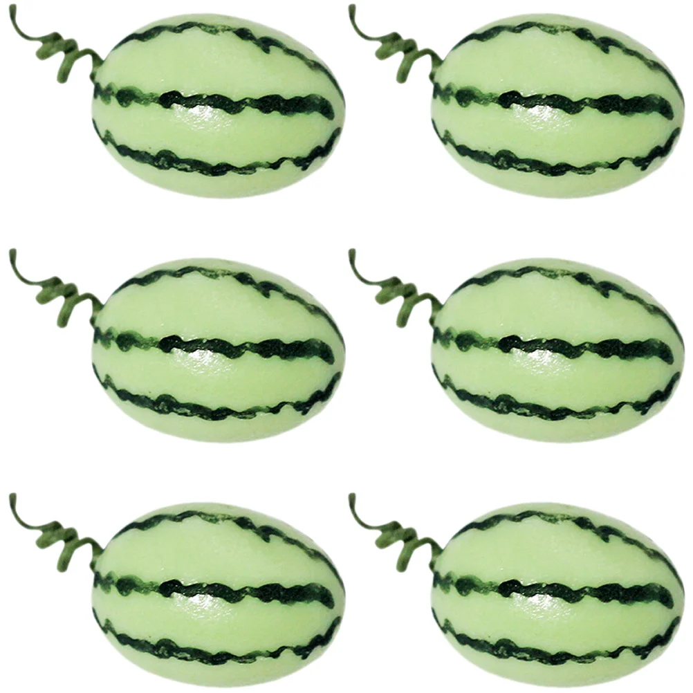 

6 Pcs Mini Watermelon House Model Toys Miniature Fruit Houses DIY Props Scene Decor Accessory