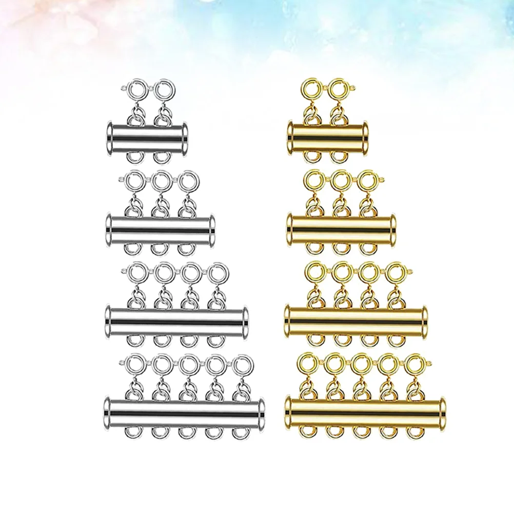 

8 Pcs Metal Bracelet Making Kit Pendulum Necklace DIY Necklace Spacer Clasp Locket Bracelet Magnetic Buckle Jewelry Fasteners