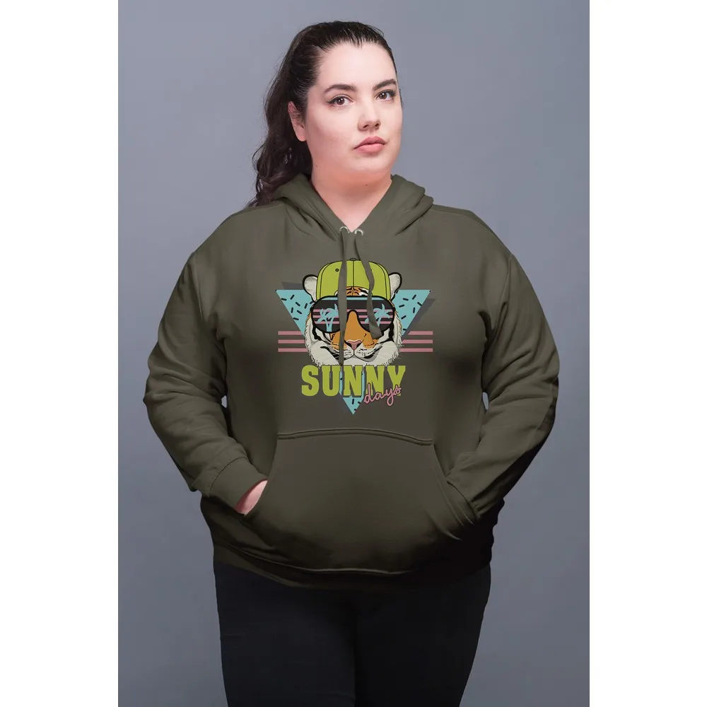 

Женская толстовка с капюшоном Dorlie Wear Sunny Days Tiger Green