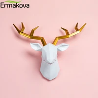 ermakova decorative resin elk head deer head wall mount animal head holder wall hanger statue animal shapedat hook hanging rack