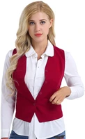 womens suit vest sleeveless jacket fashion casual office ladies red coats chalecos para mujer