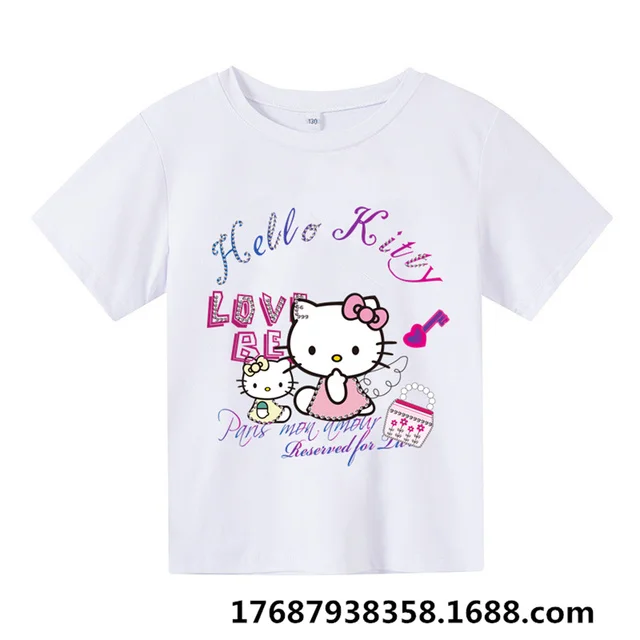 

Футболка детская с коротким рукавом и принтом «Hello kitty»