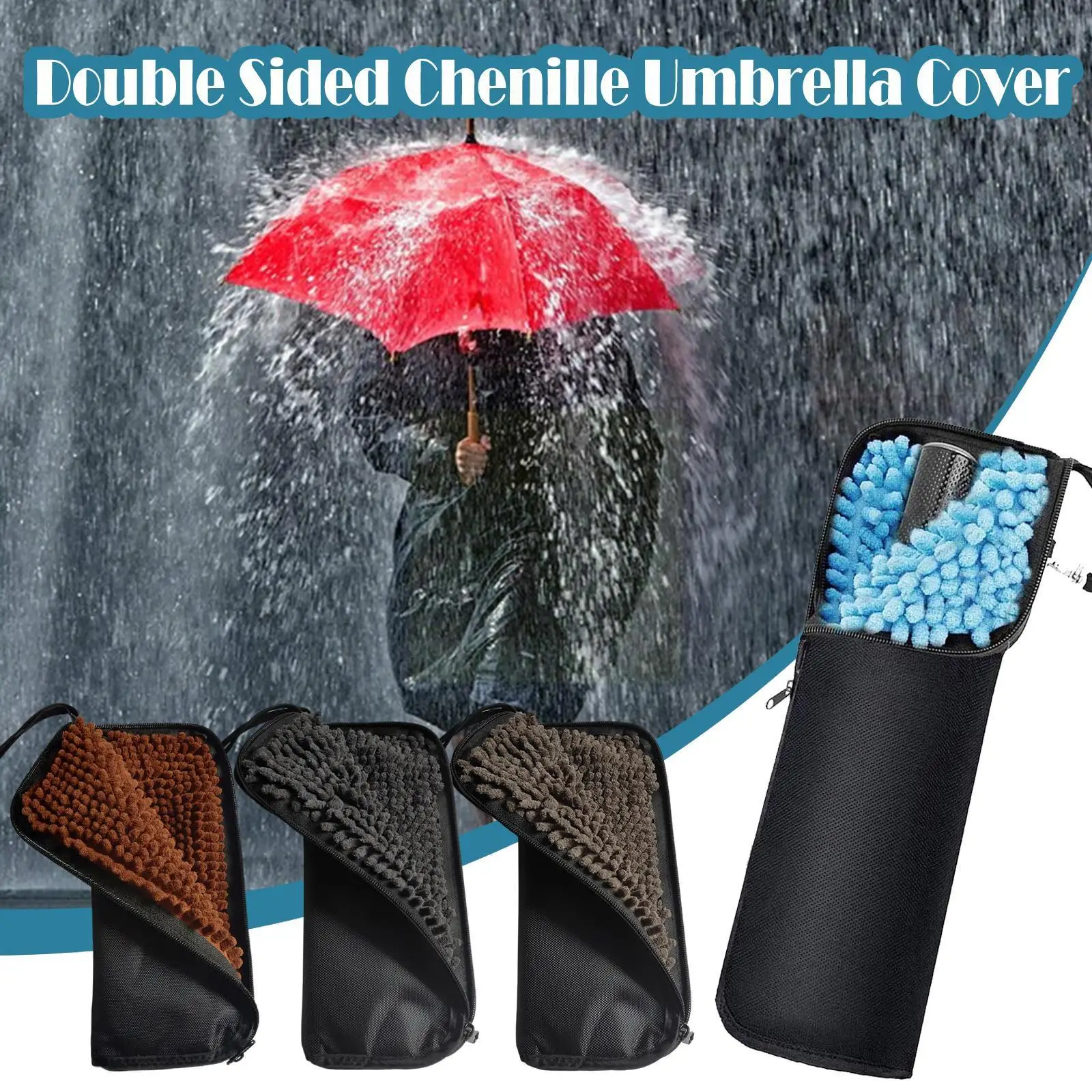 

Umbrella Storage Bag Water-Absorbing Umbrella Bag Microfiber Waterproof Umbrella Bag Portable Umbrella Cover For Home Packa E1N5