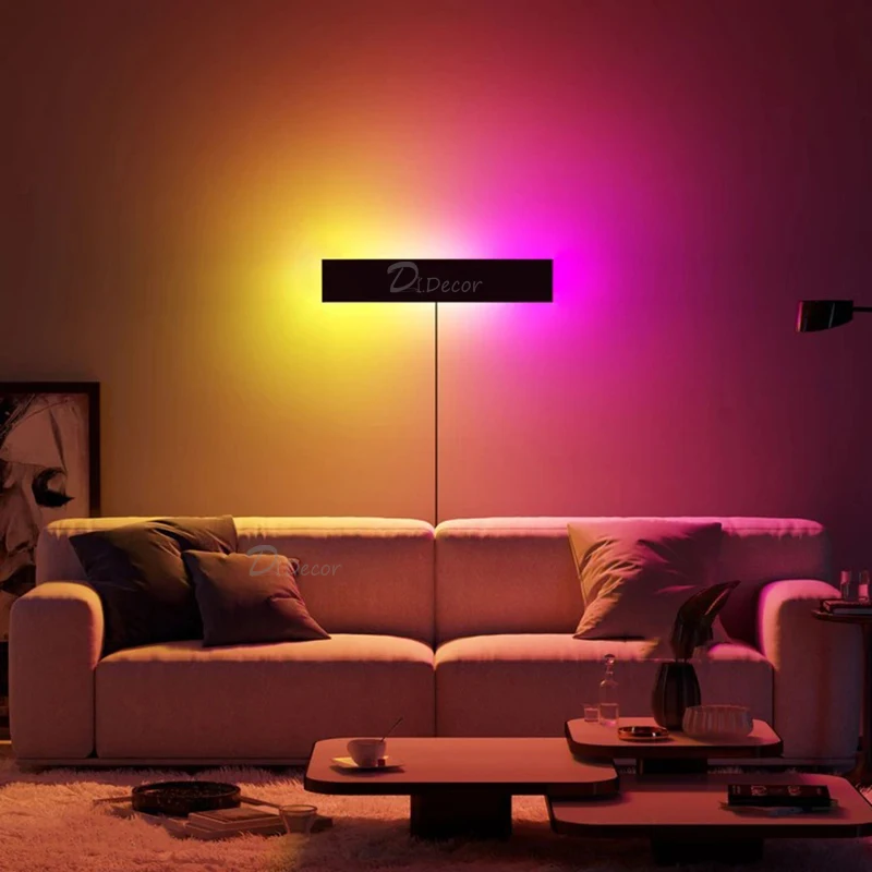 Nordic RGB LED Wall Lamp for Bedroom,Home Decoration Wall Light  Living Dinging Room Colorful Indoor Party Lighting Fixtures