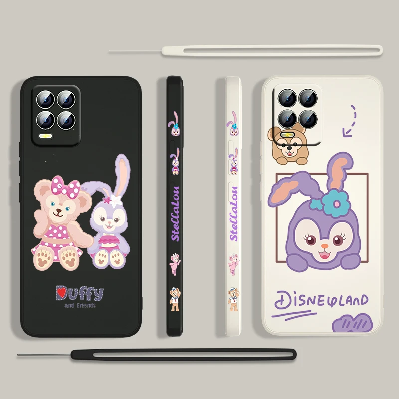 

StellaLou Disney Cute For OPPO Find X3 X2 neo Lite Relame GT Master A9 A5 A53S A72 A74 8 6 5 Liquid Left Rope Phone case Fundas