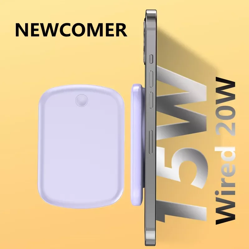 

2023New Mini Power Bank Magnetic Wireless Charging Powerbank External Battery Portable Charger Telephone Auxiliary Battery For