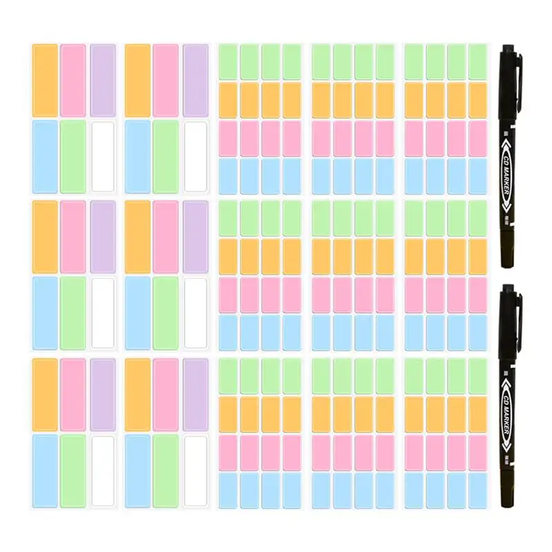 

1 Set Waterproof Labels Stickers Write-on Name Label Colorful Blank Removable Label