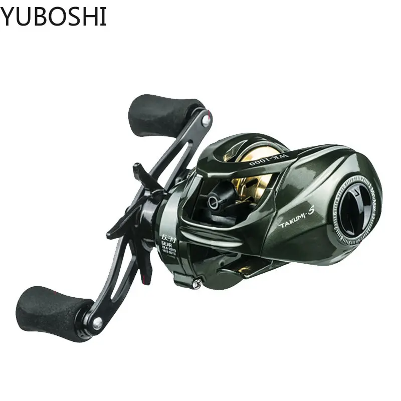 Новый 13+1BB WK-Серия Металлическая катушка Профессиональная катушка для ловли рыбы 6.3:1 Соленой воды/пресной воды Bass Wheel on.