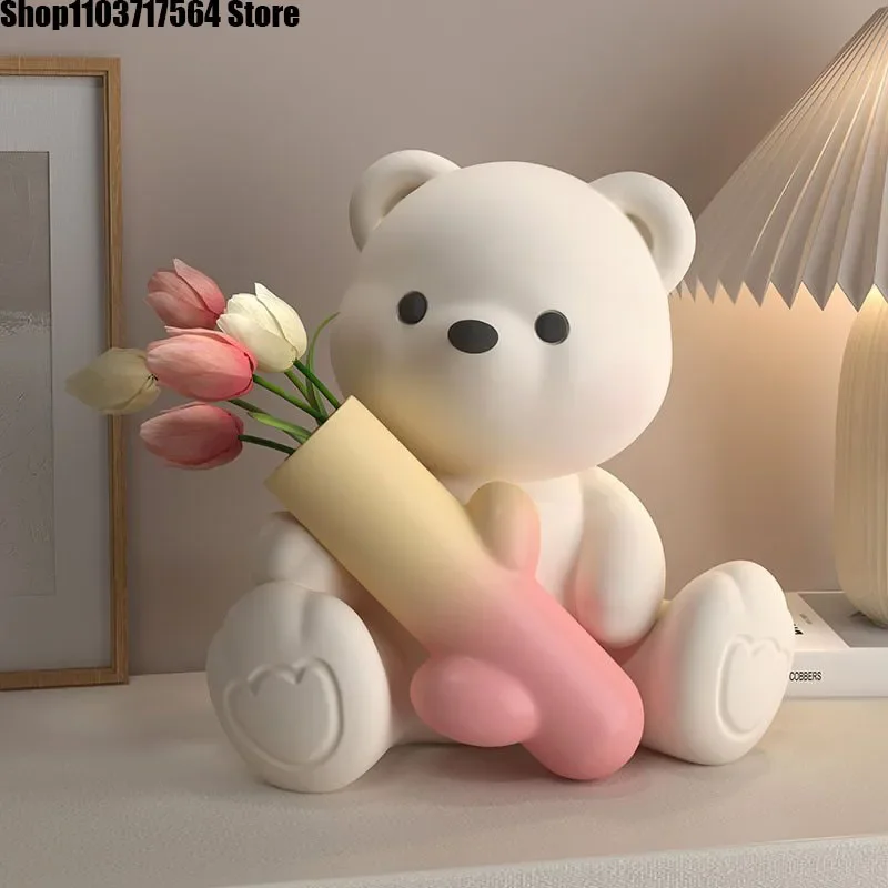 Креативный букет агрессивного медведя Настольная кухонная утварь кремовый