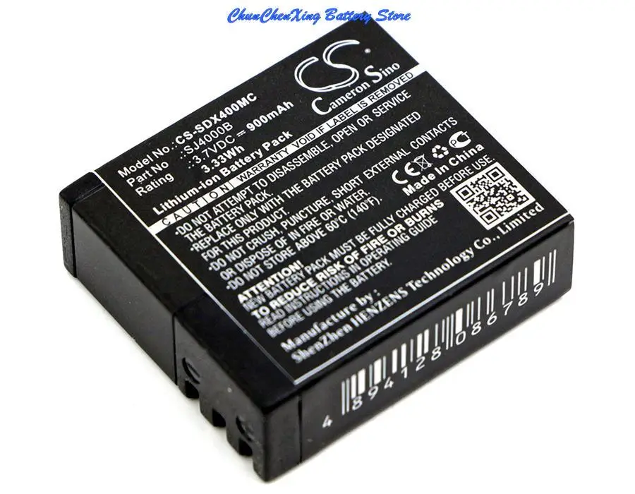 Аккумулятор Cameron Sino 900 мАч для Midland H3 H5 EKO HD 720p 1080p Wifi 4K Cybernetik UHD Evolveo Sportcam A8 |