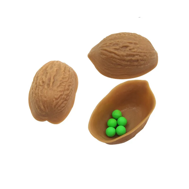 

Three Shell Game 3 Walnut Shell and 5 Soft Ball Creative Amazing Shell Trick Zhus Wizard Magic Props Magic Lovers Professional