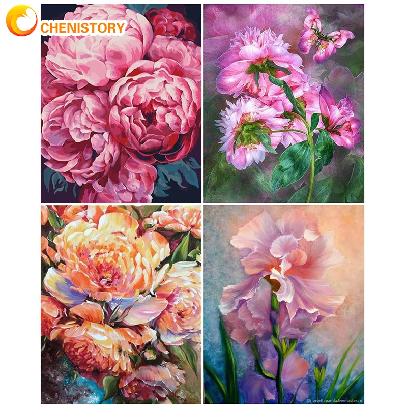 

CHENISTORY Flower Painting By Numbers 40*50cm DIY Hand Oil Painting Gift For Children Adults By Kits Home Decorative Paintings W