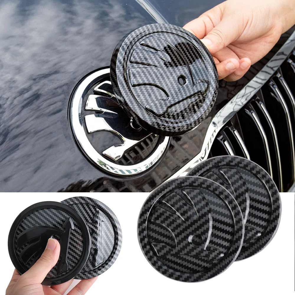 8/9/10 см углеродное волокно автомобильный 3D значок на капоте передний и багажник