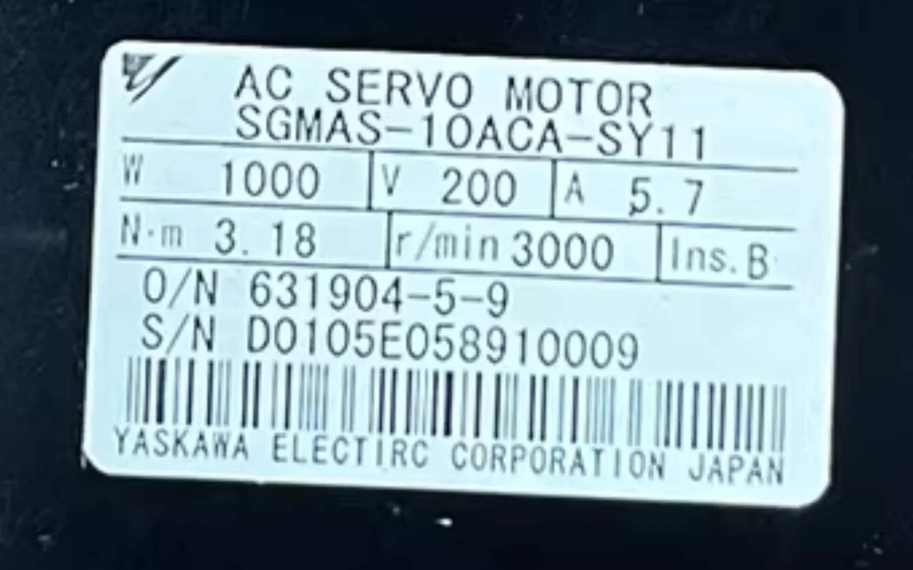 SGMAS-10ACA-SY11 Совершенно новый серводвигатель SGMAS 10ACA SY11, Быстрая доставка (art.: 3920cd9944918) - 3920cd9944918