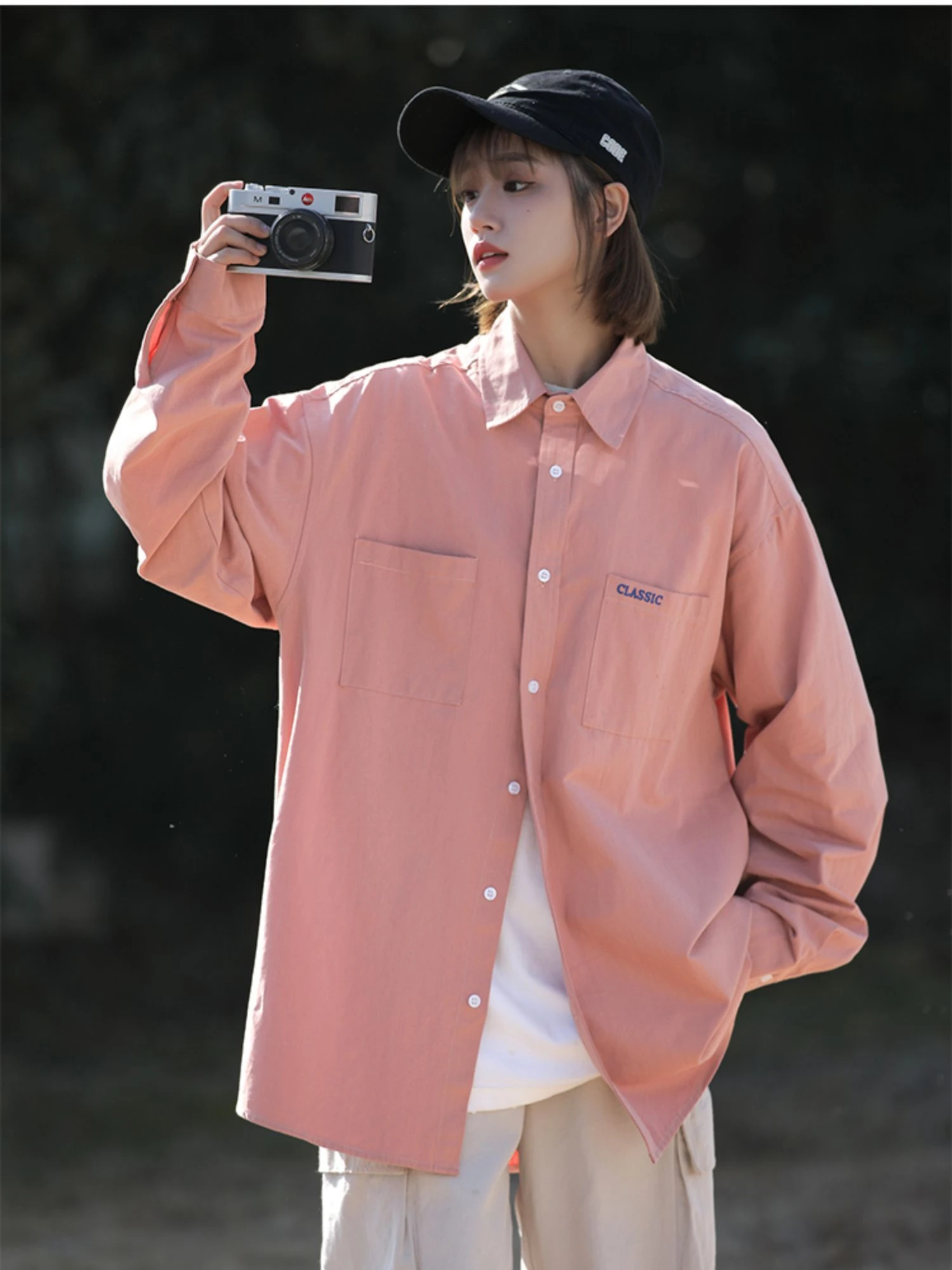 Senma's Minette белая рубашка из чистого хлопка с длинными рукавами мужская и женская