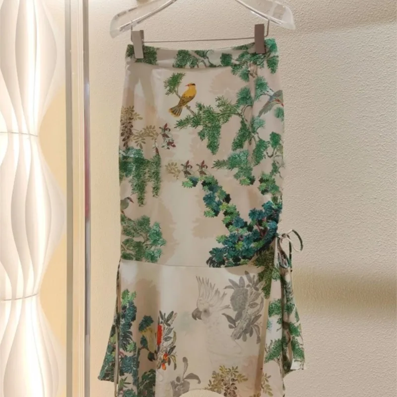 Китайский стиль воротник-стойка длинный рукав топ на пуговицах с цветочным