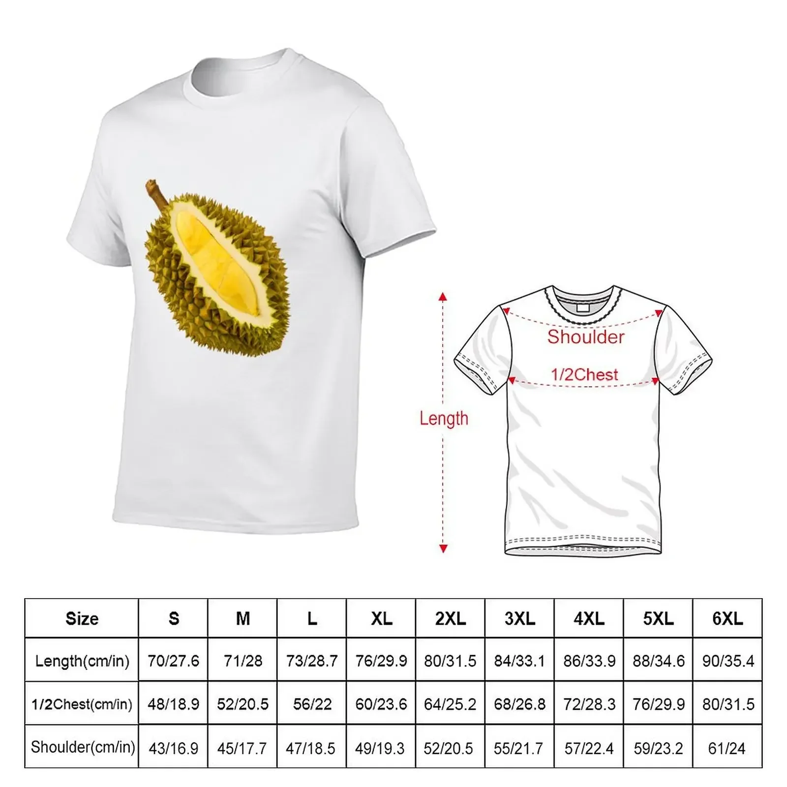 Футболка Король фруктов дуриан большие размеры белая винтажная футболка с