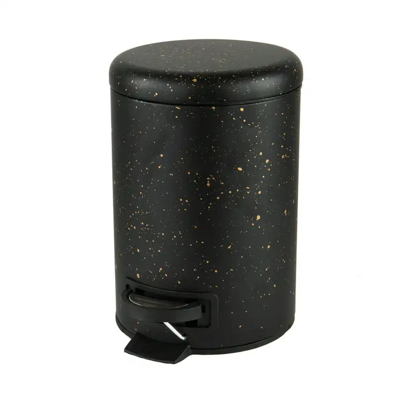 

Design 3 Liter Step Pedal Bathroom Garbage Can with Lid in Black Tiny bin Bathroom trash bin gallon trash can Trash can kitchen