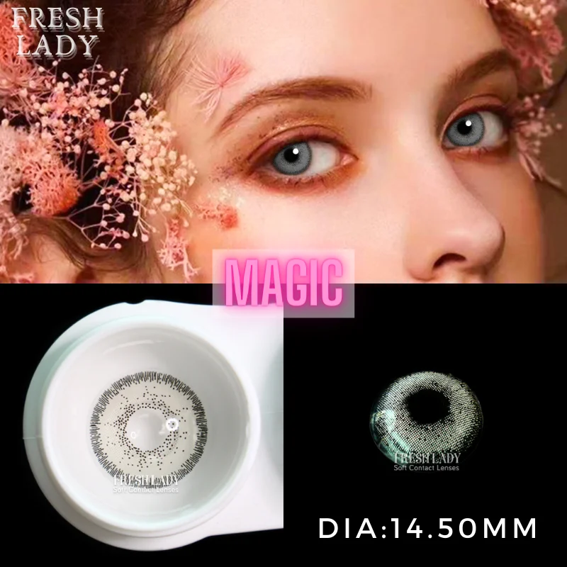 

FRESH LADY Official Color Contact Lenses For Eyes 1Pair Annual Soft Natural Eye Colored Lens Contacts Beauty Makeup Big Pupils
