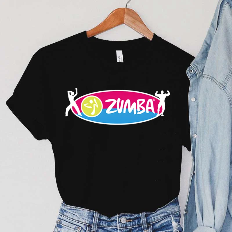 

Zumba Women's Clothing Cartoon People Dance Casual Fashion Female TShirts Color Ball Print Vintage TShirts Women Summer T-Shirts