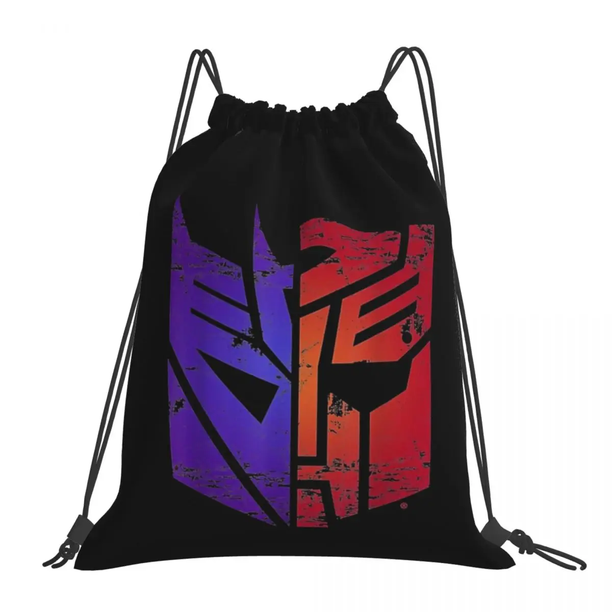 

Transformers Decepticon Autobot Split Logo Backpacks Portable Drawstring Bags Drawstring Bundle Pocket Sports Bag Book Bags