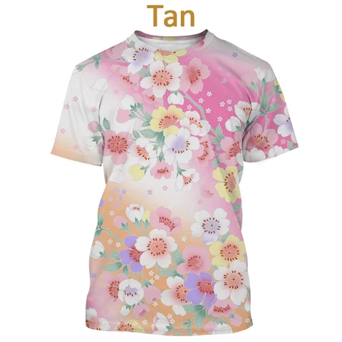 Футболка женская летняя с коротким рукавом и цветочным принтом
