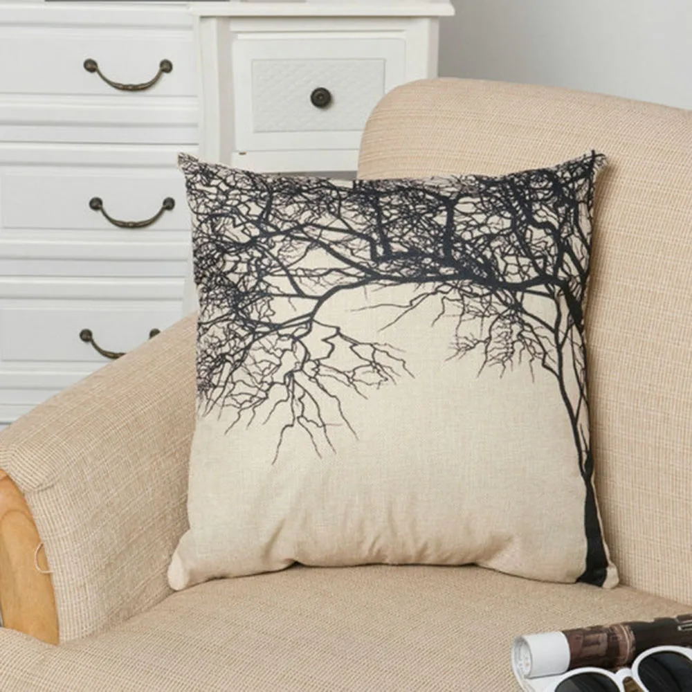 

45x45cm The branches printed pillowcase style cotton pillowcase Home Furnishing cushion NB071