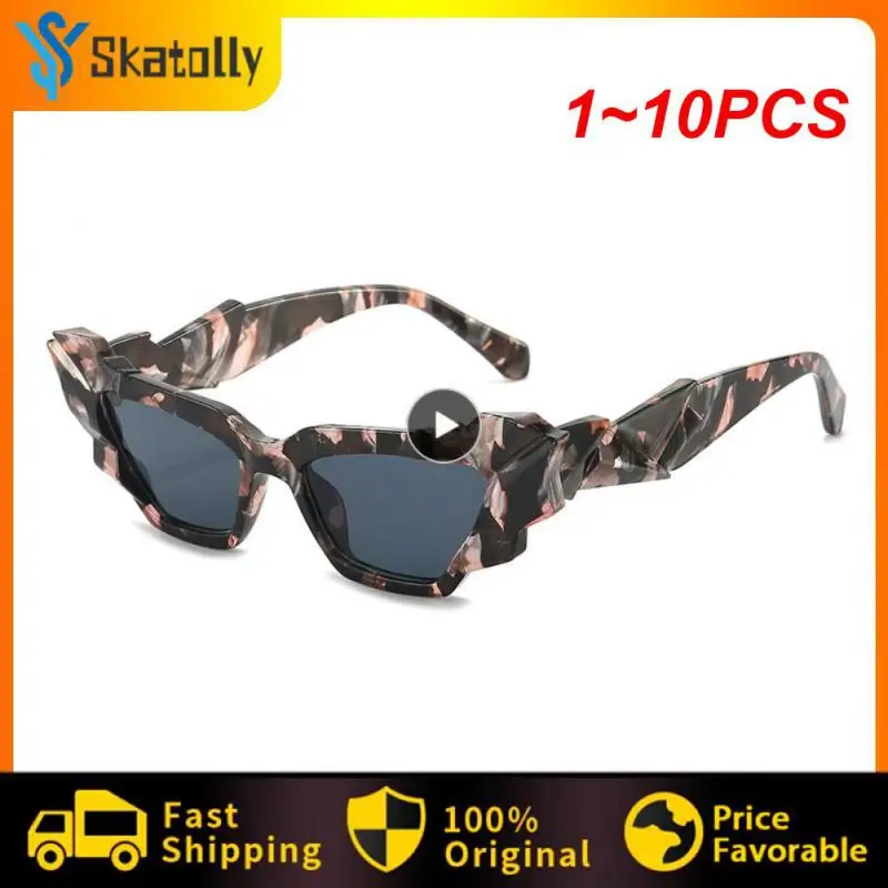 

1~10PCS Fashion Colorful Cat Eye Sunglasses Women Retro Unique Polygon Eyewear Shades UV400 Men Candy Colors Gradient Sun