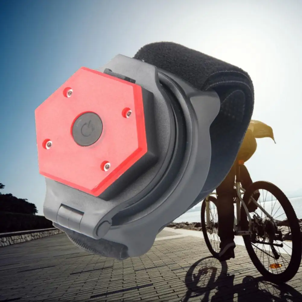 

Useful Wrist Rear Mirror Foldable Adjustable Good Toughness Multi Light Modes Wristband Cycling Mirror