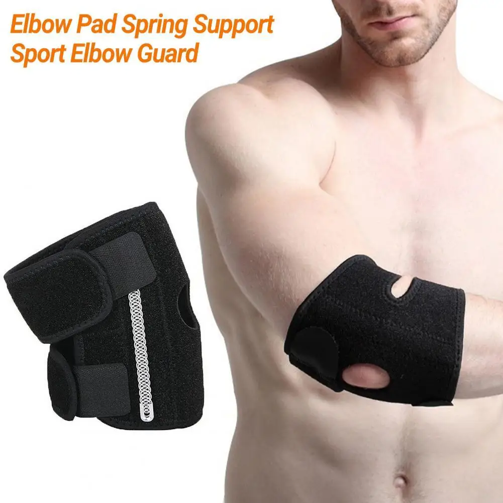 

1Pc Elbow Brace Practical Spring Support Safety Elbow Sleeve Comfortable Sweat Absorption Elbow Support