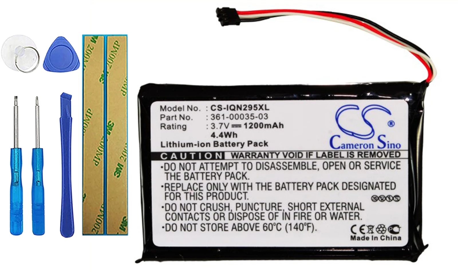 

Cameron Sino 1200mA Battery for Garmin Nuvi 2447, Nuvi 2447 LMT, Nuvi 2447LT, Nuvi 2455LMT 361-00035-03, 361-00035-07