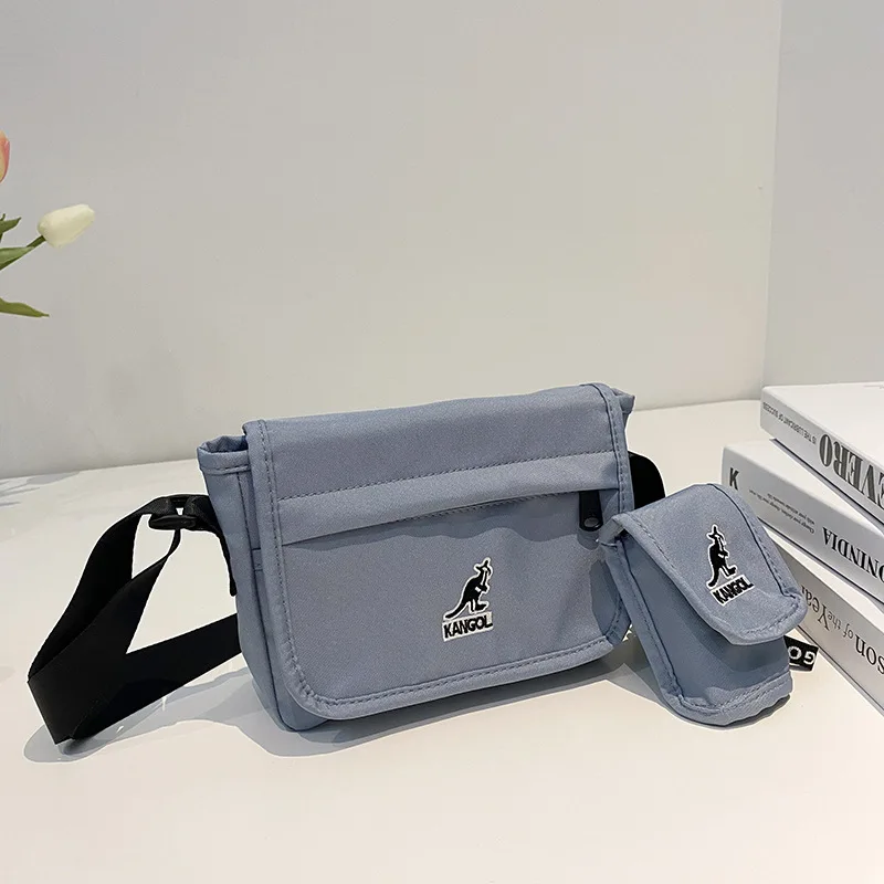 KANGOL Canvas Shoulder Bag Embroidery Logo Messenger Bags Commuting for Men and Women Crossbody Bags Casual Mini Shoulder Bags