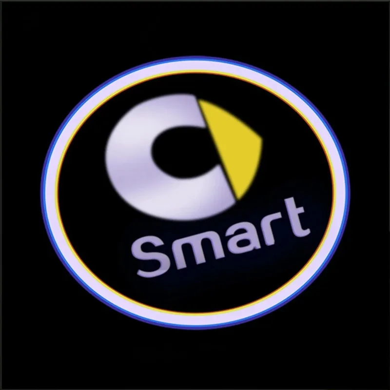

2X Car Door Logo Light Welcome Lamp Wireless Laser Projector Auto Decoration For Smart Fortwo Forfour Crossblade Cabrio Roadster