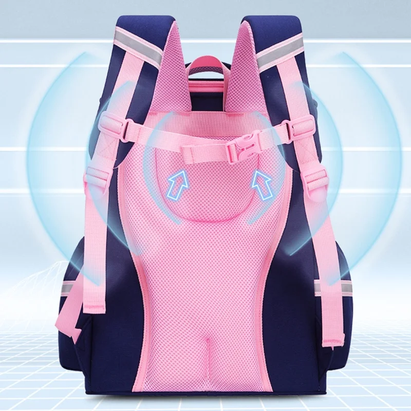 Grade 3-6 Children Cartoon Star High-capacity Fashion Backpacks New British Style Girl Boy Reflective Breathable Schoolbags Hot