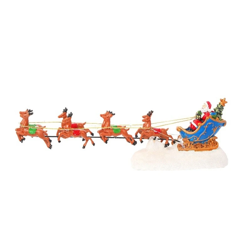 

Christmas Ornament Santa Claus Elk Pulling Cart Christmas Decorations Home Decor Crafts Ornament for Children Adult
