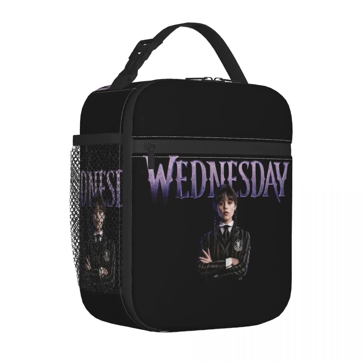 

Wednesday Addams Insulated Lunch Tote Bag Jenna Ortega Storage Food Box Portable Cooler Thermal Bento Box Outdoor