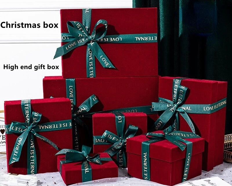 

1pcs Valentine's Day gift box flannelette gift box Christmas bow gift box Sky cover gift box Empty box Creative gift box