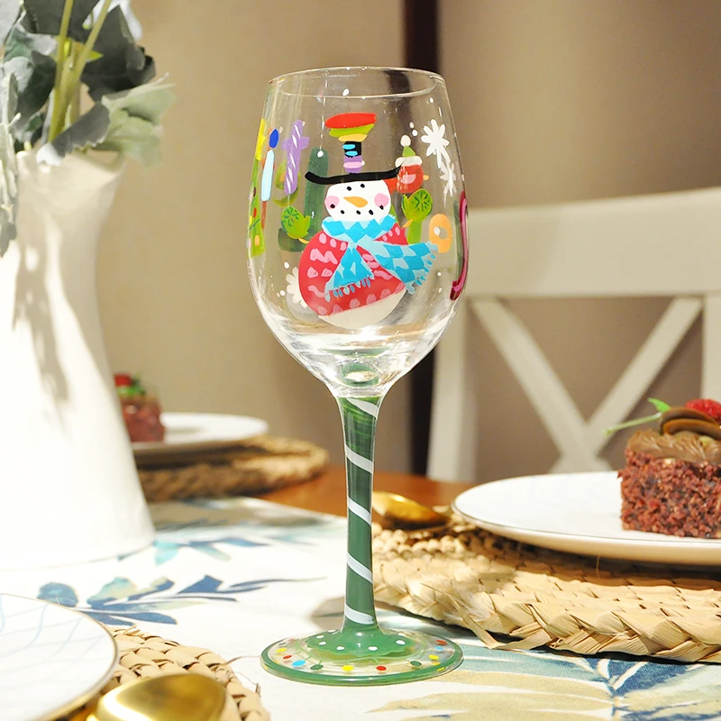 

1PCS Wine Glasses Mug Multi-color Crystal Red Wine High Graffiti Goblet Birthday Gifts Wedding Supplies Party Wine Glasse Decor