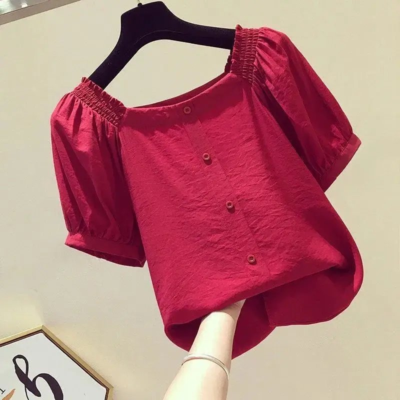 

New Summer Women Blouse Off Shoulder Chiffon Shirt Female Short Sleeve Blouse Oversized Shirts Womens Tops and Blouses Top E196