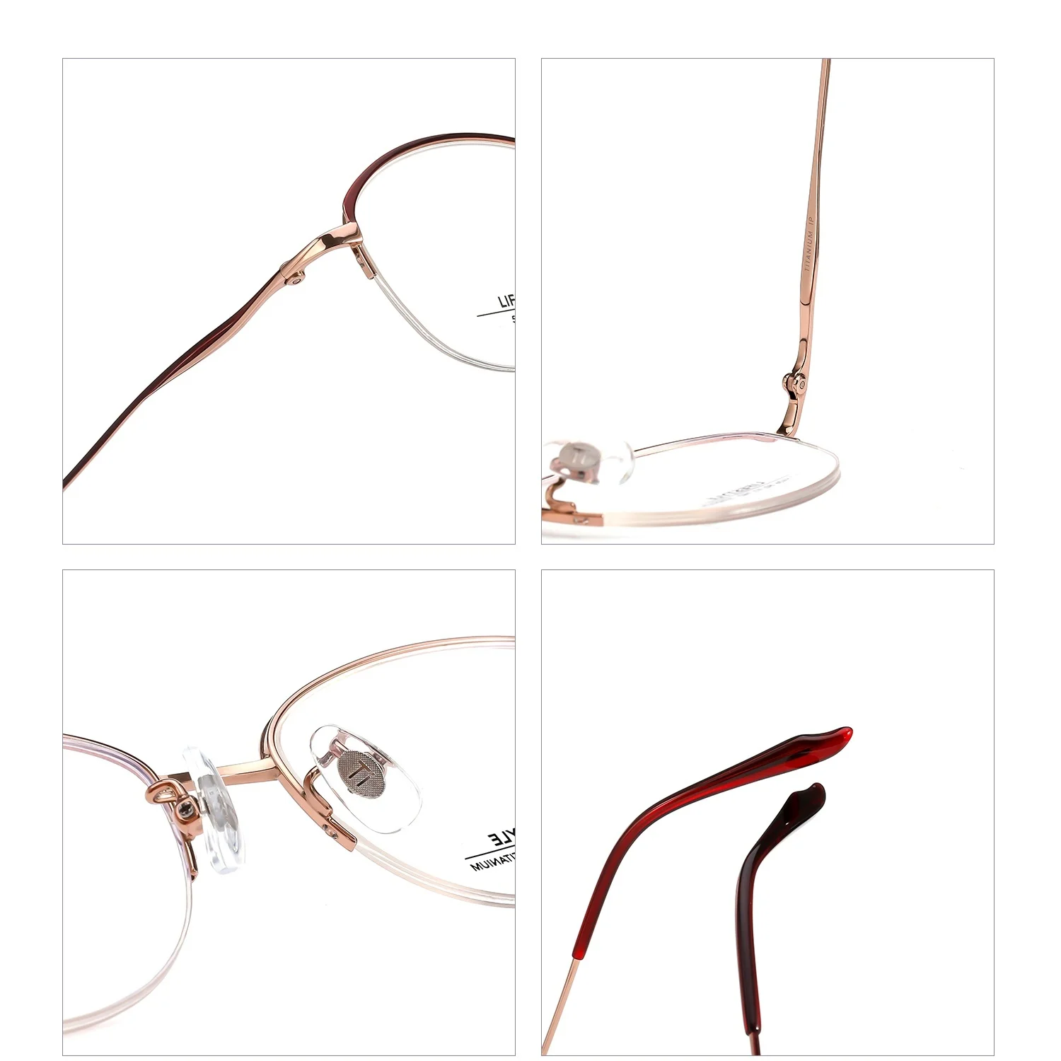 Очки женские из чистого титана дизайнерские Полуободковые элегантные Spectable с