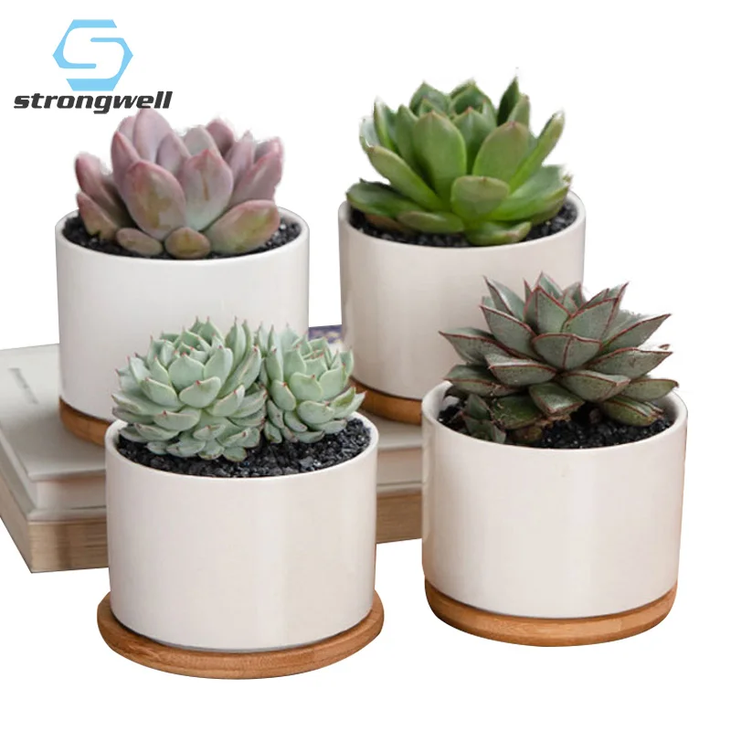 Strongwell украшение цветочный горшок домашний садовый декор простой цилиндр белый
