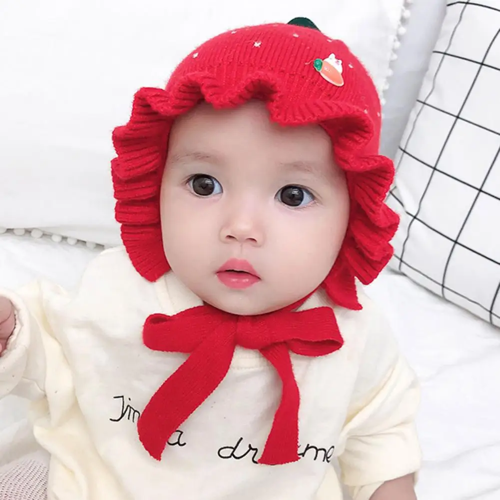 

Cozy Fine Workmanship Coldproof Infant Winter Outdoor Indoor Lacy Knitted Beanie Toddler Knitted Cap Baby Products