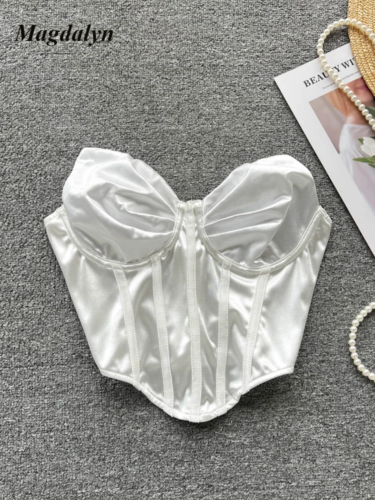 

Magdalyn женские Асимметричные майки с открытыми плечами Модные женские облегающие укороченные топы Ins Chic Y2K с открытой спиной летние однотонные тонкие майки