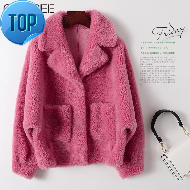 

Зимнее модное осеннее пальто из овечьей шерсти, Женская куртка, флисовые пушистые теплые куртки, пальто 2023, однобортная верхняя одежда с капюшоном
