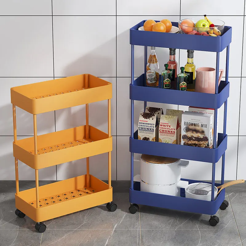 

Creative Cart Storage Rack Kitchen Bedroom Gap Multi-layer Movable Bathroom Toilet Storage Layered Storage Shelf Shelf