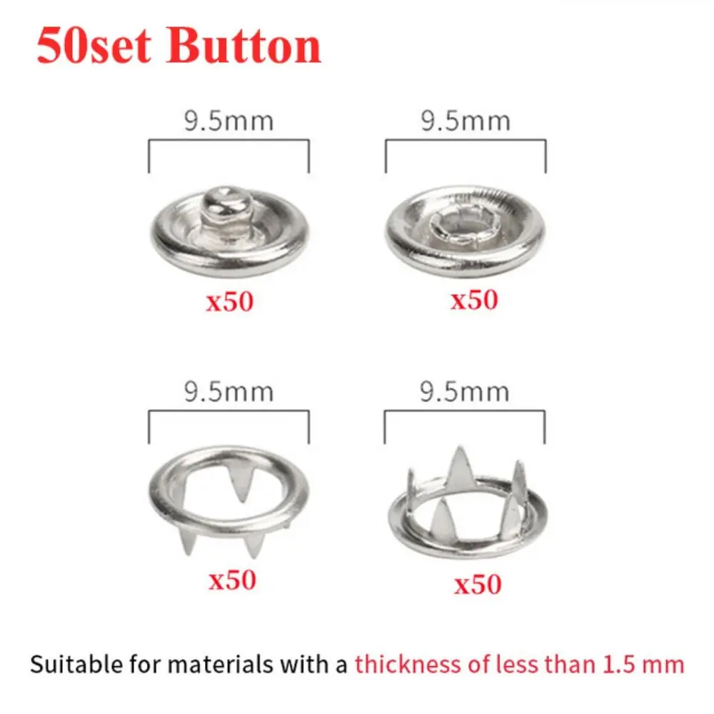 50/100 Комплектов Металлических Швейных Пуговиц С Пряжками Инструмент Для